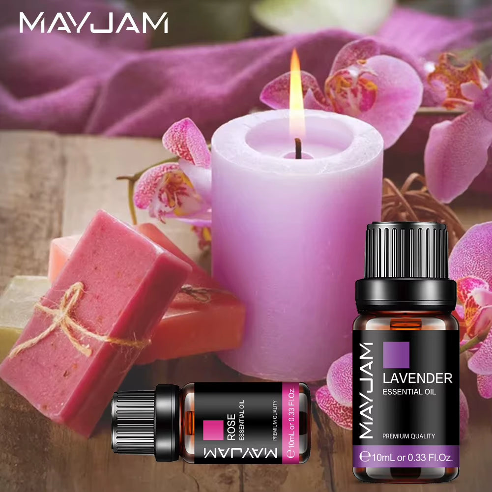 Essential Oil Blend - 10ML Lavender, Lemongrass, Jasmine, Vanilla, Eucalyptus, Rose, and Lemon for Humidifiers, Diffusers, and Candle Making